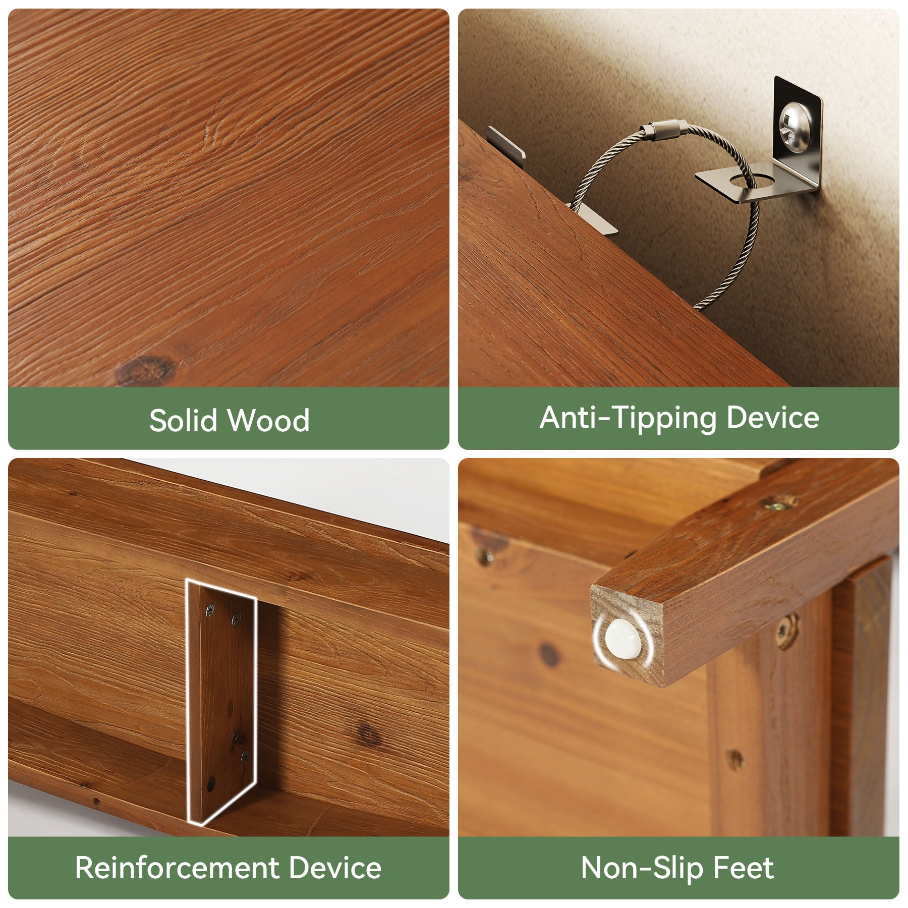 Tribesigns Consola de madera maciza de 105 cm, Mesa de recibidor de estilo rústico con estante