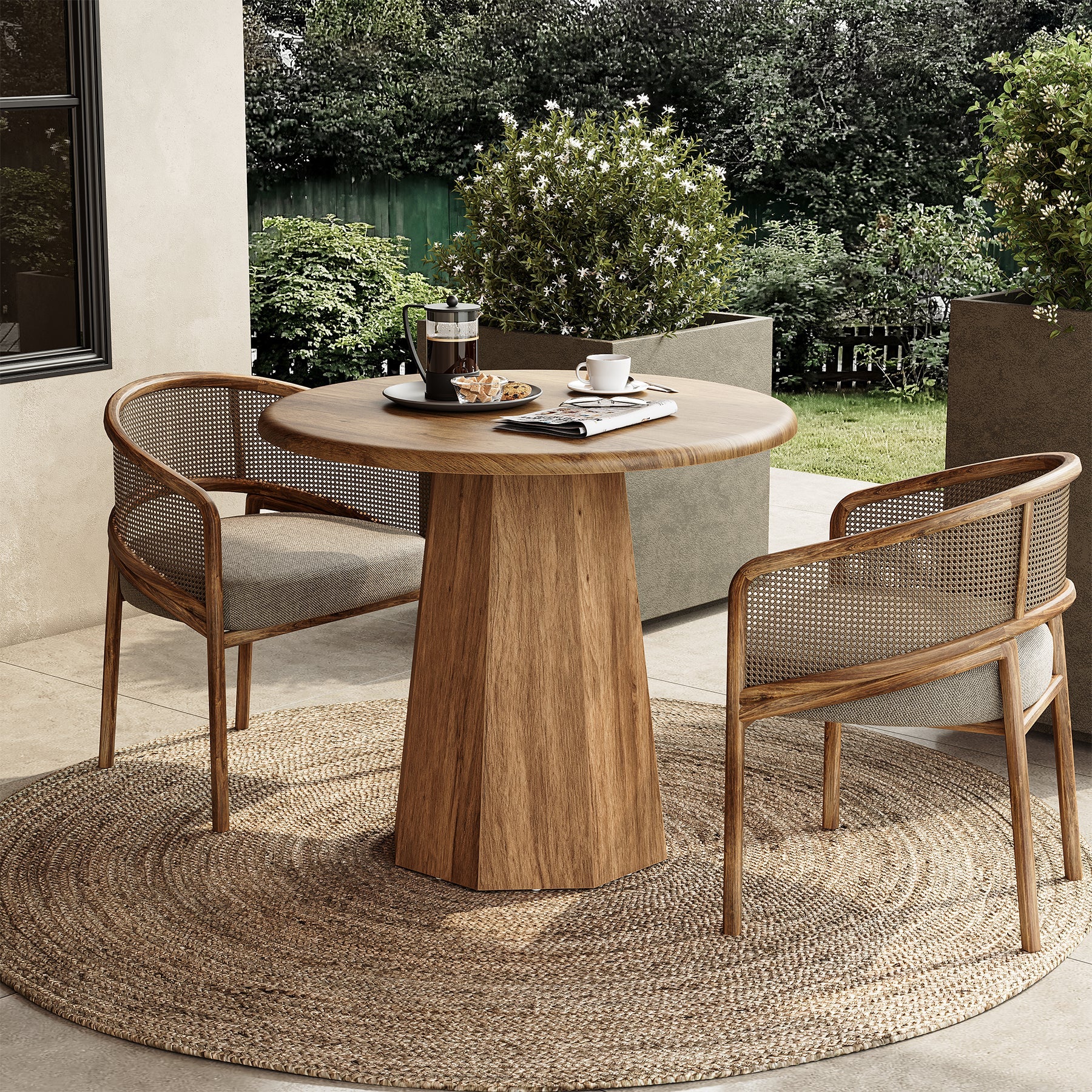 Tribesigns Mesa de comedor redonda de 80 cm para 2-4 personas, Mesa de cocina pequeña con estructura resistente