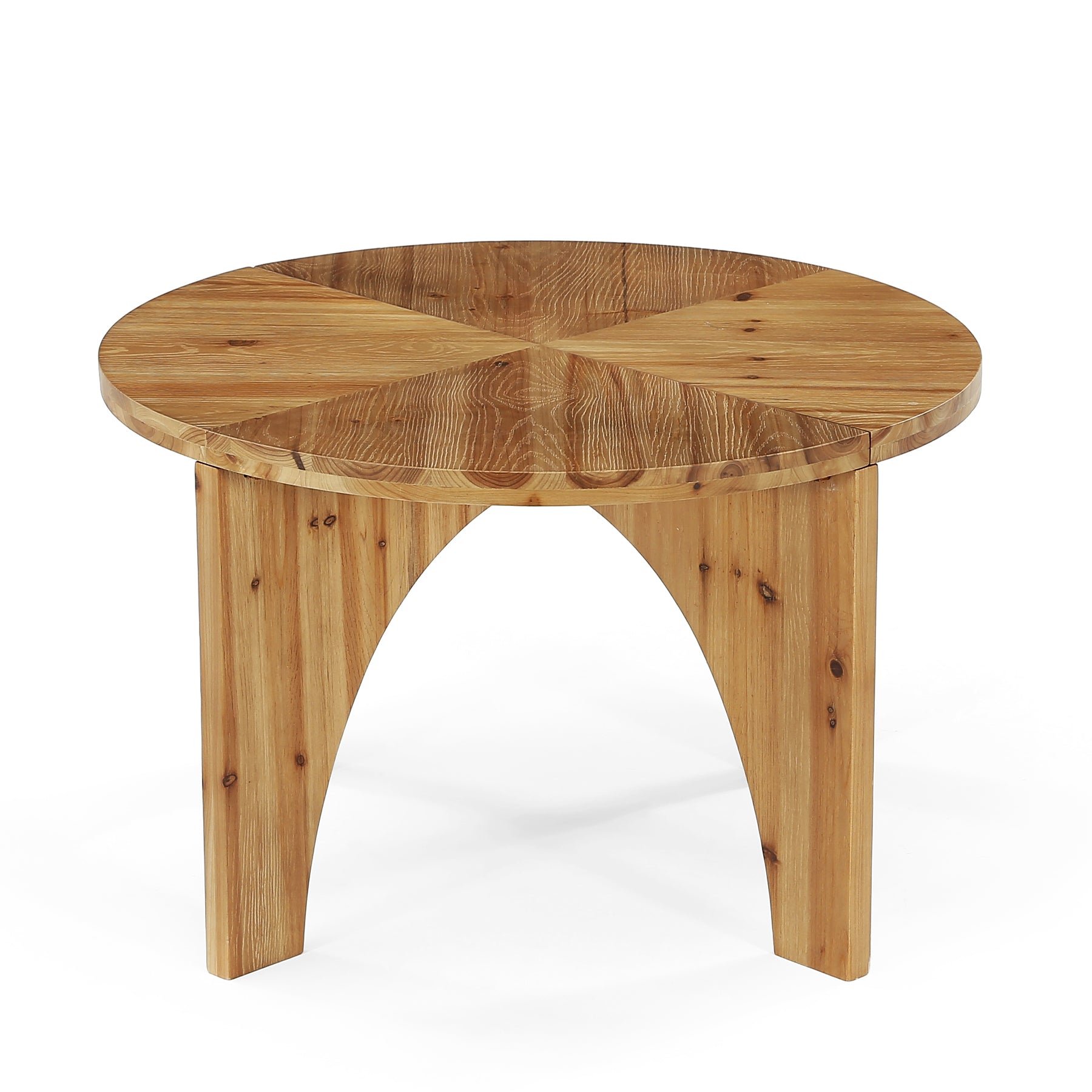Tribeigns Mesa de centro redonda de madera maciza 80 cm, Mesa de salón de estilo rústico con patas curvas
