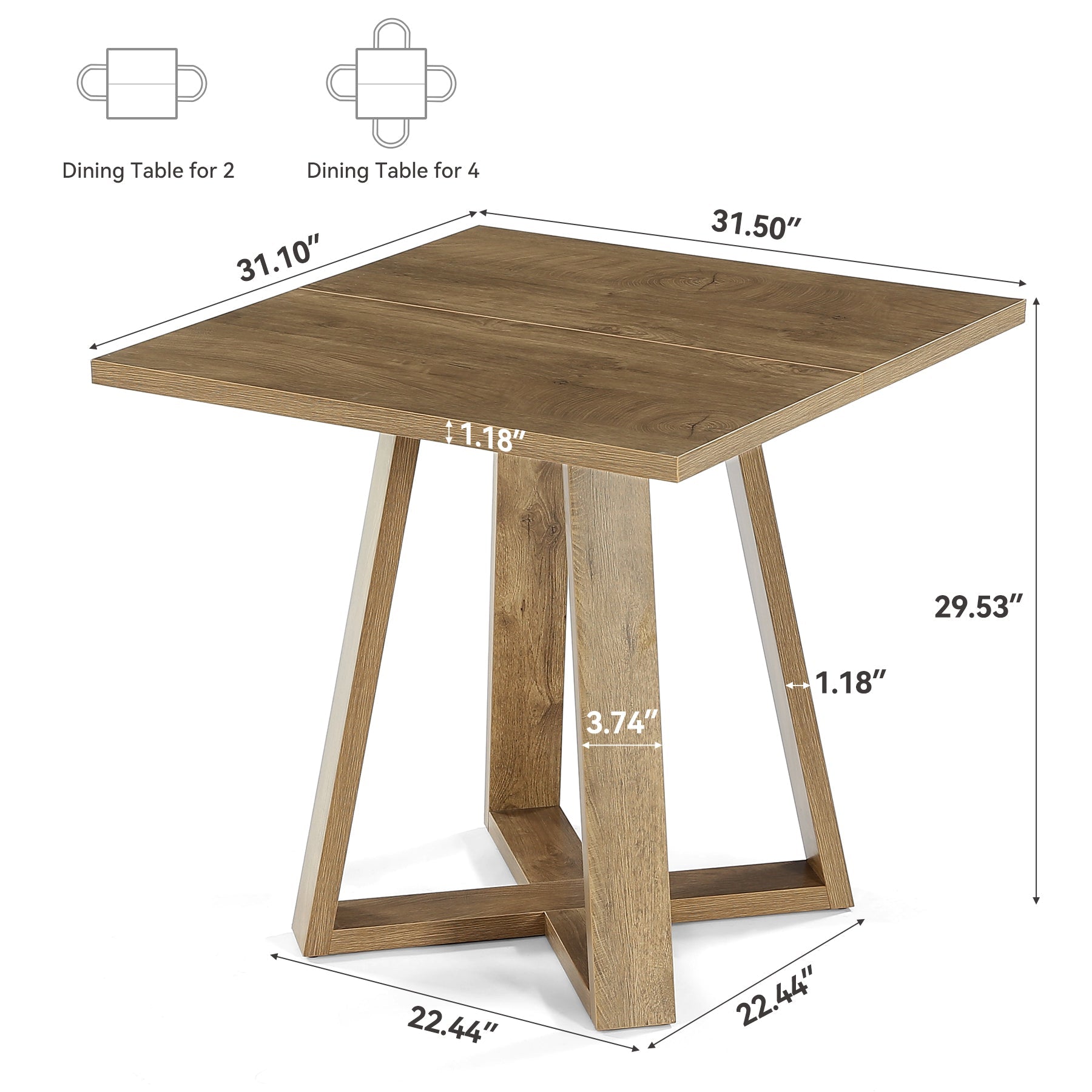 Tribesigns Mesa de comedor mesa de cocina moderna para 4-6 personas