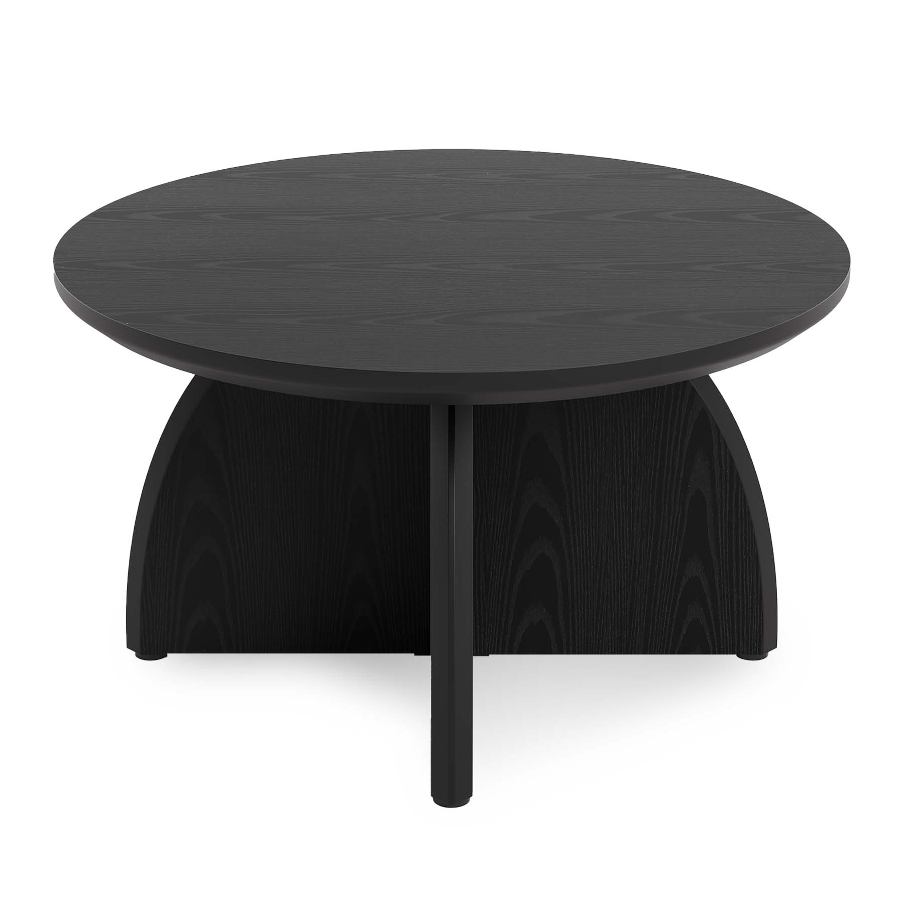 Tribesigns Mesa de centro redonda de 80 cm, Mesa moderna para sala de estar con base de pedestal robusta