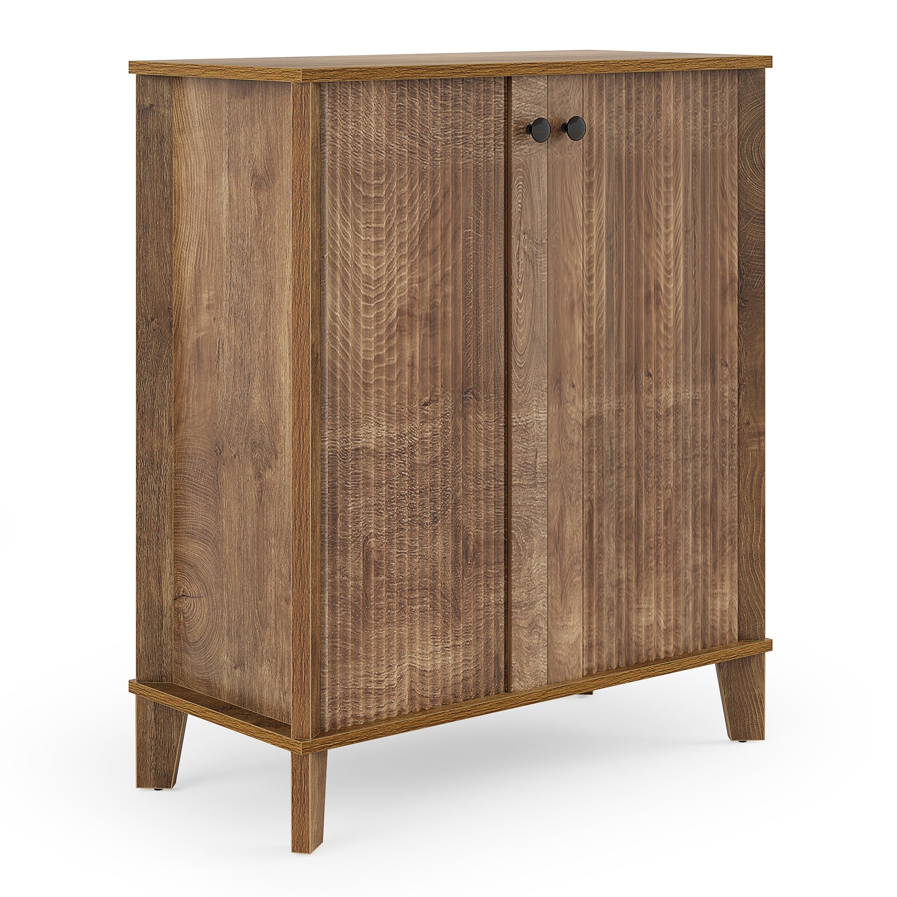 Tribesigns Zapatero de 80 cm, Moderno zapatero de 5 niveles con puertas y estantes ajustables