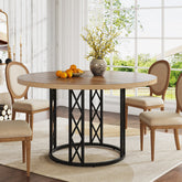 Tribesigns Mesa de comedor redonda de 120 cm para 4-6 personas, Mesa de cocina moderna con estructura metálica 3