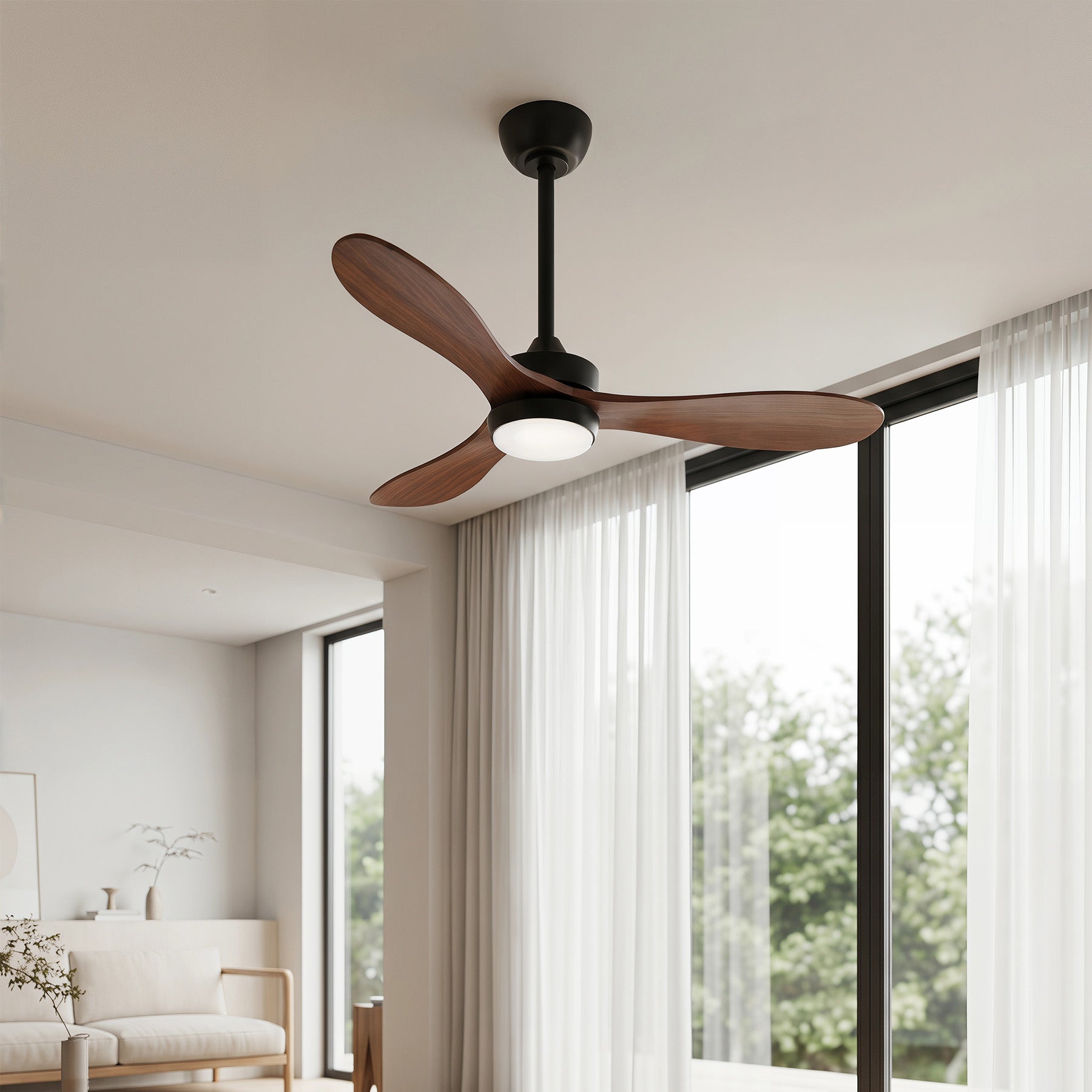 Tribesigns Ventilador de techo con luz, Ventilador de techo LED con mando a distancia, Motor de CC reversible y 6 velocidades