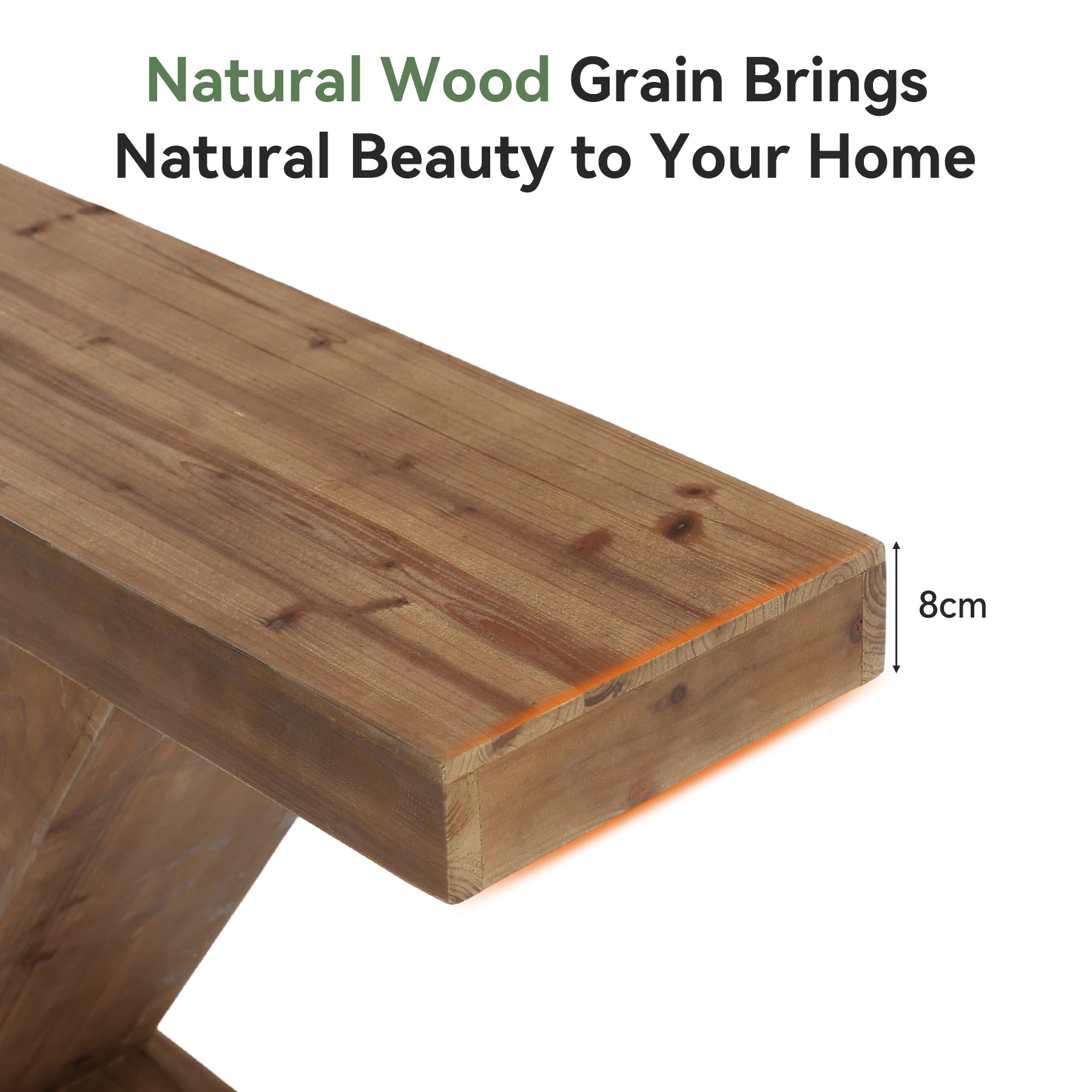 Tribesigns Mesa consola de 105 cm, Mesa de recibidor de madera maciza con forma de Z para entrada