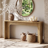 Tribesigns Mesa Consola Estrecha de 160 cm, Mesa de Pasillo Minimalista con Base Robusta 3