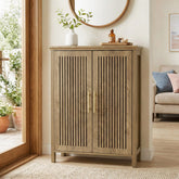 Tribesigns Zapatero de 120 cm con puertas y estantes ajustables, Zapatero de 5 niveles para recibidor y sala de estar 3