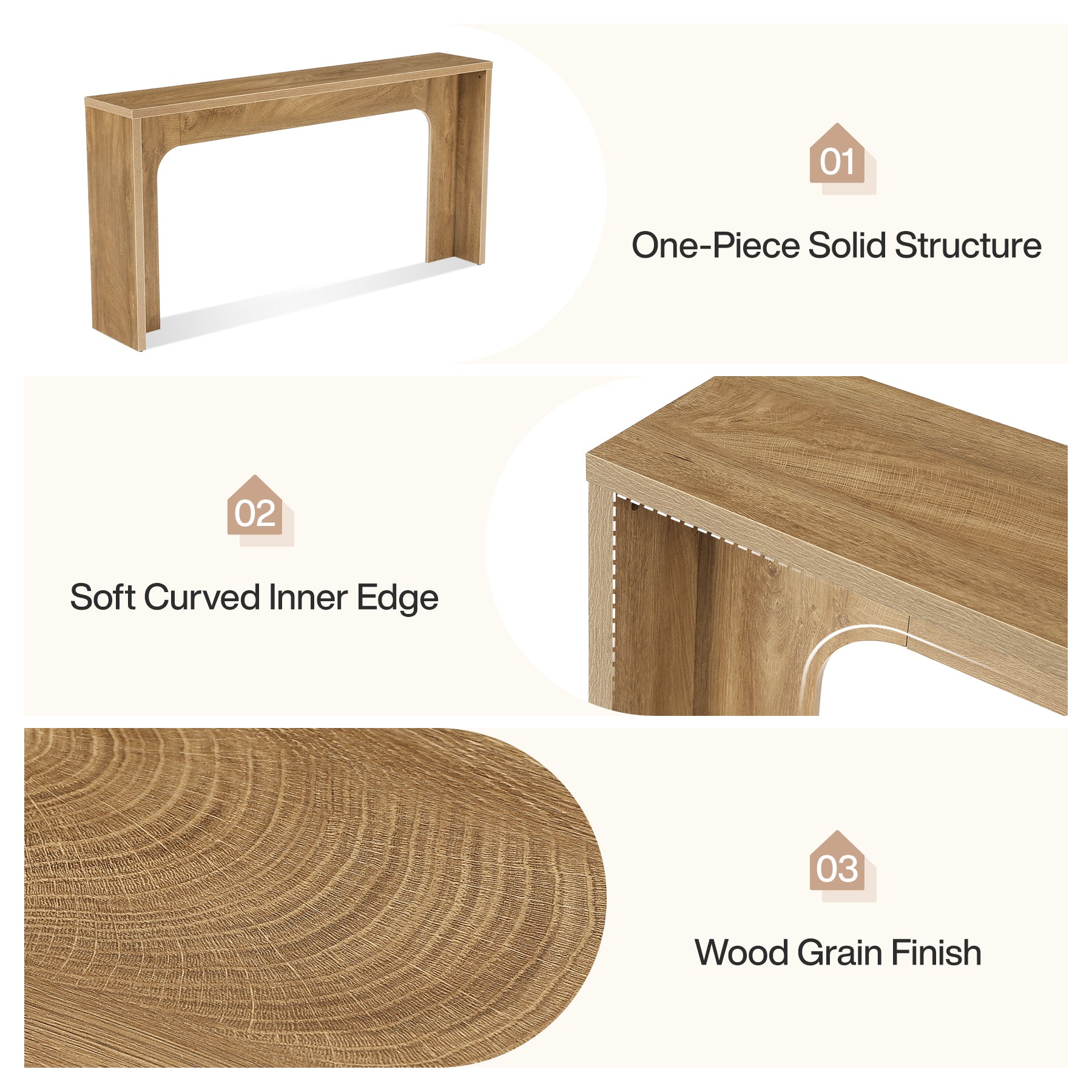 Tribesigns Mesa Consola Estrecha de 160 cm, Mesa de Pasillo Minimalista con Base Robusta
