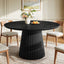 Tribesigns Mesa de comedor redonda de 120 cm para 4-6 personas, Estilo rústico de madera
