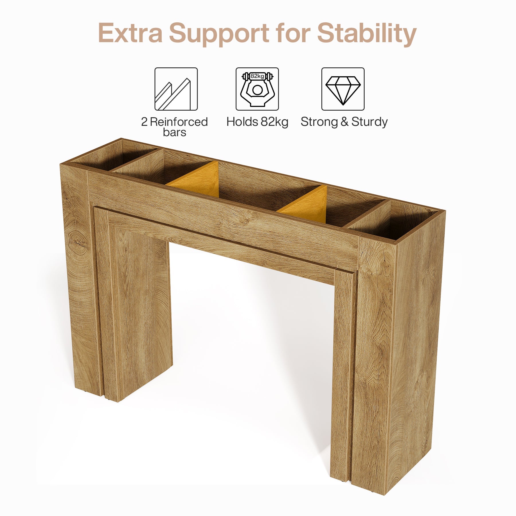 Tribesigns Mesa Consola Estrecha (105 cm), Mesa de Pasillo Moderna con Base Sólida de Doble Pata