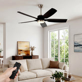 Tribesigns Ventilador de techo con luz, Ventilador de techo LED con mando a distancia motor de CC reversible 5 aspas 3