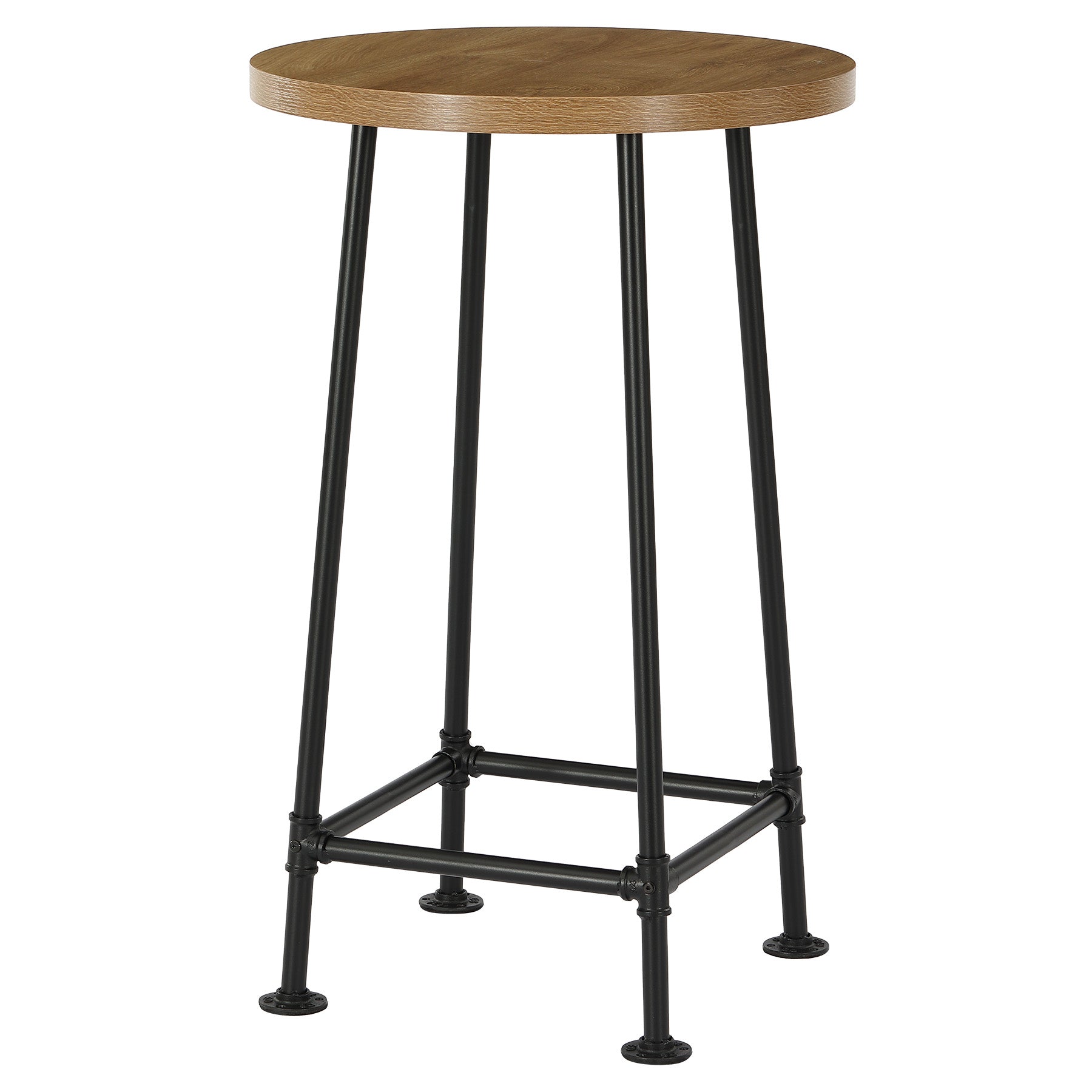 Tribesigns Mesa redonda de bar de 95 cm con reposapiés metálico, Mesa alta de estilo industrial para cocina y bistró (solo la mesa)