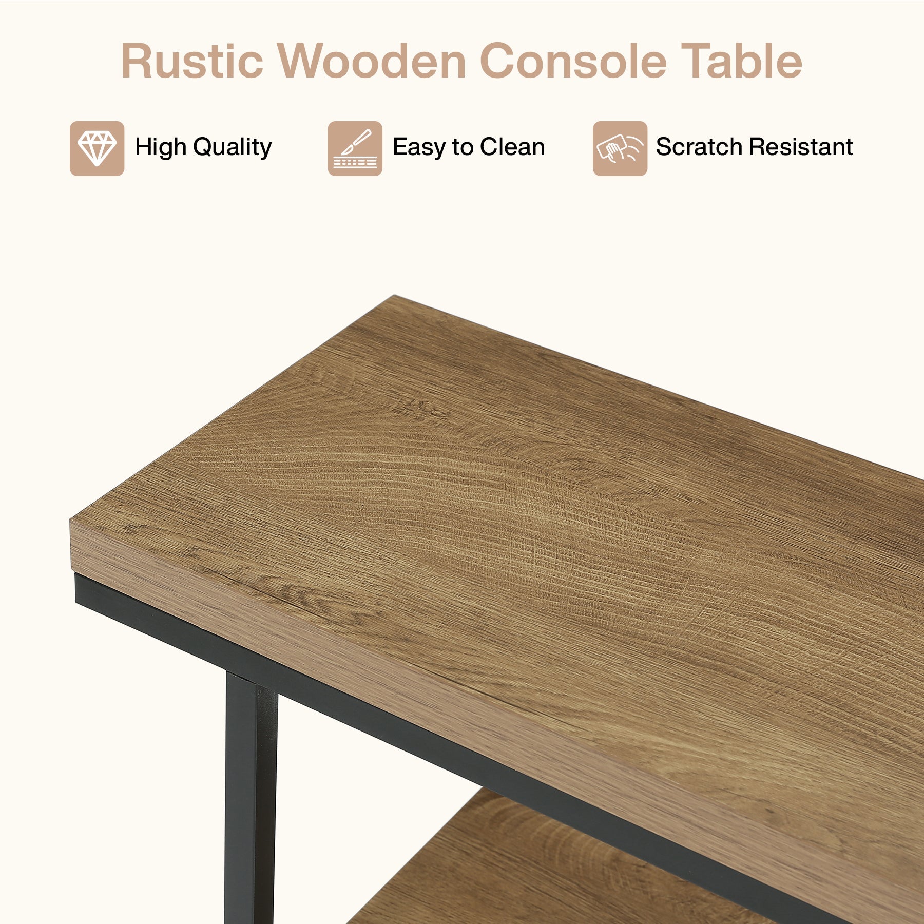 Tribesigns Mesa consola de 100 cm, Mesa de recibidor industrial de 4 niveles con estantes