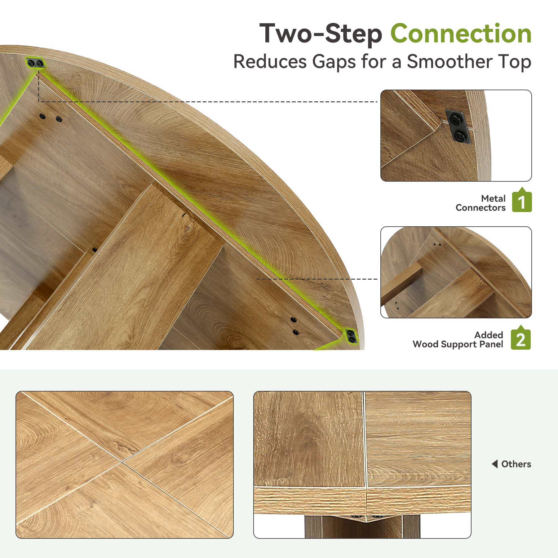 Tribesigns Mesa de comedor redonda 120 cm para 4 a 6 personas, Mesa de cocina moderna