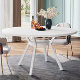 Tribesigns Mesa de comedor redonda, Mesa de comedor de cocina moderna de 120 cm para 4 personas 3