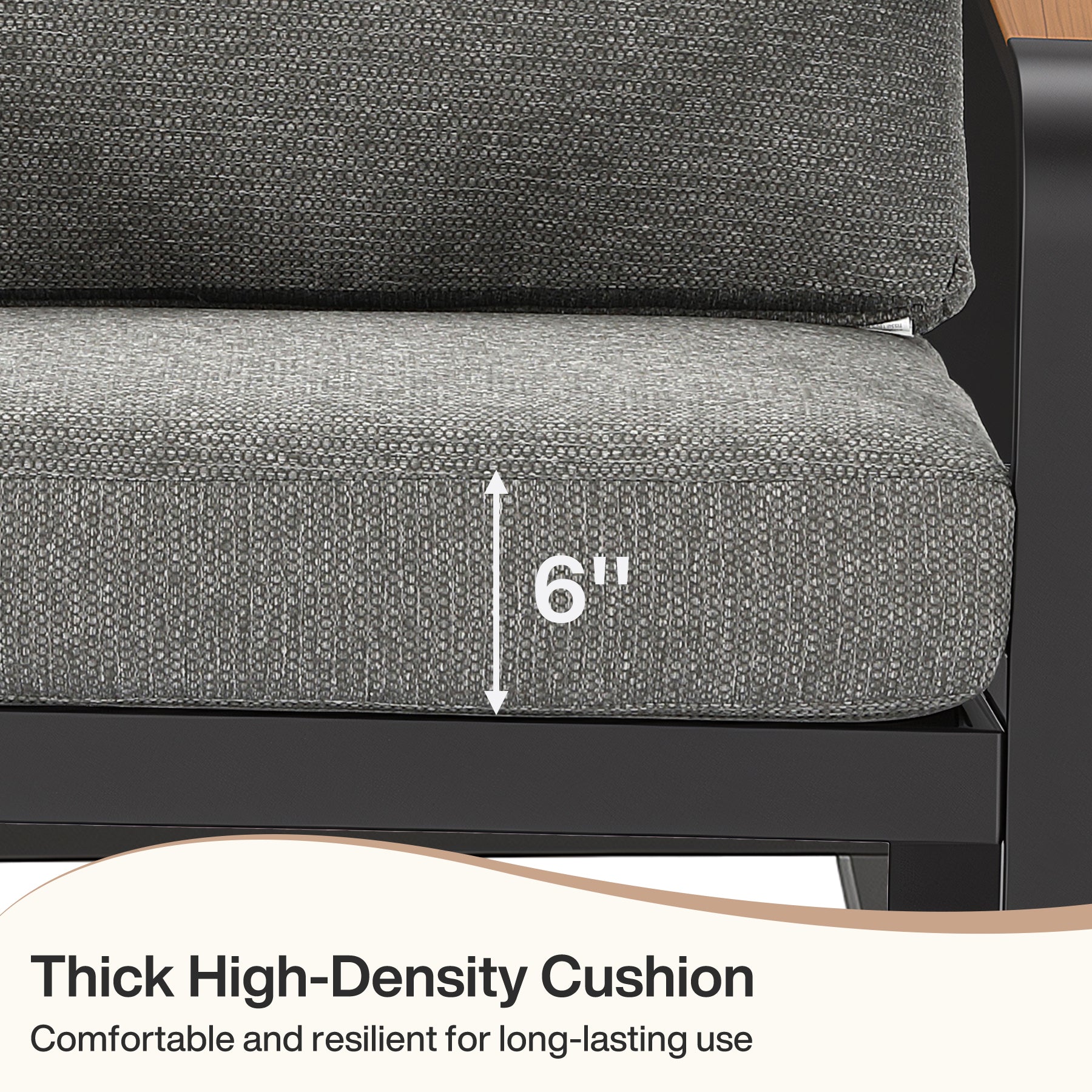 Tribesigns Silla de jardín Lounge con cojines, Silla de patio de aluminio para balcón o jardín