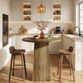 Tribesigns Mesa de comedor redonda de 80 cm, Mesa de pedestal de madera para 2 personas 3