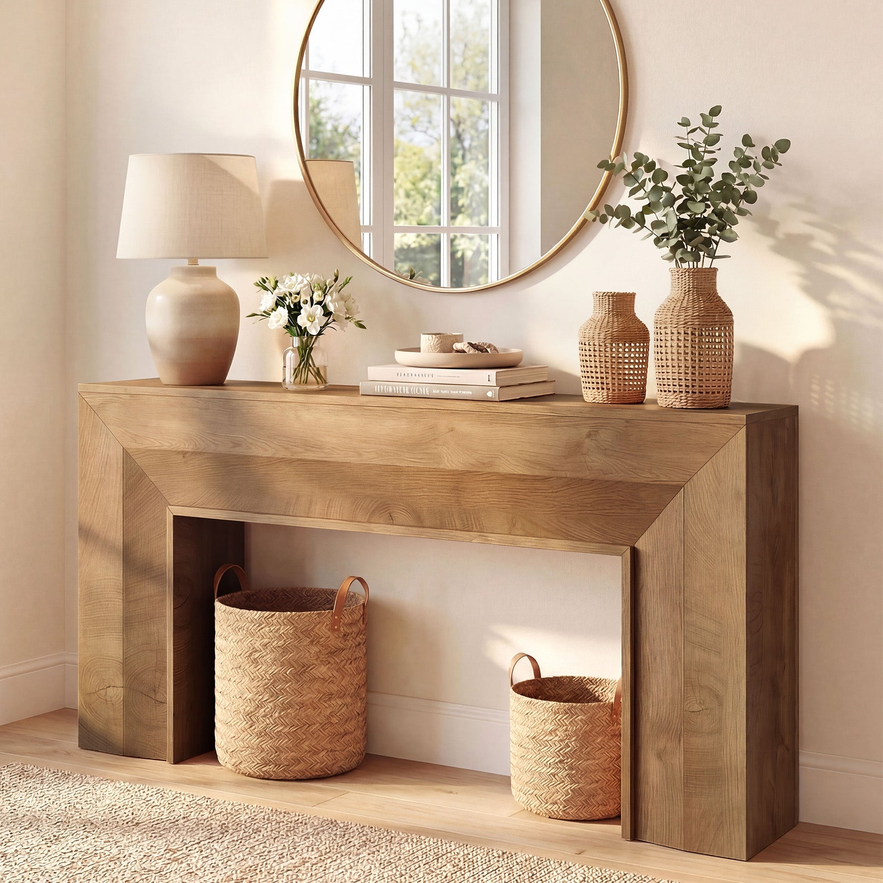 160 cm Tribesigns lange consoletafel met smal profiel, rustieke haltafel voor entree en woonkamer