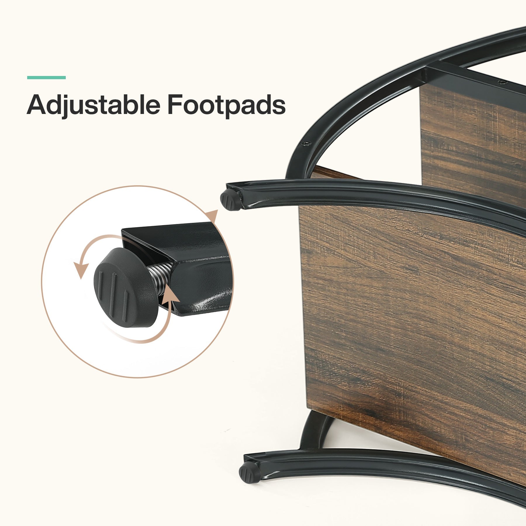 Tribesigns Mesita auxiliar estrecha de 60 cm con 3 niveles de almacenamiento, Mesita de noche industrial para sala de estar o dormitorio