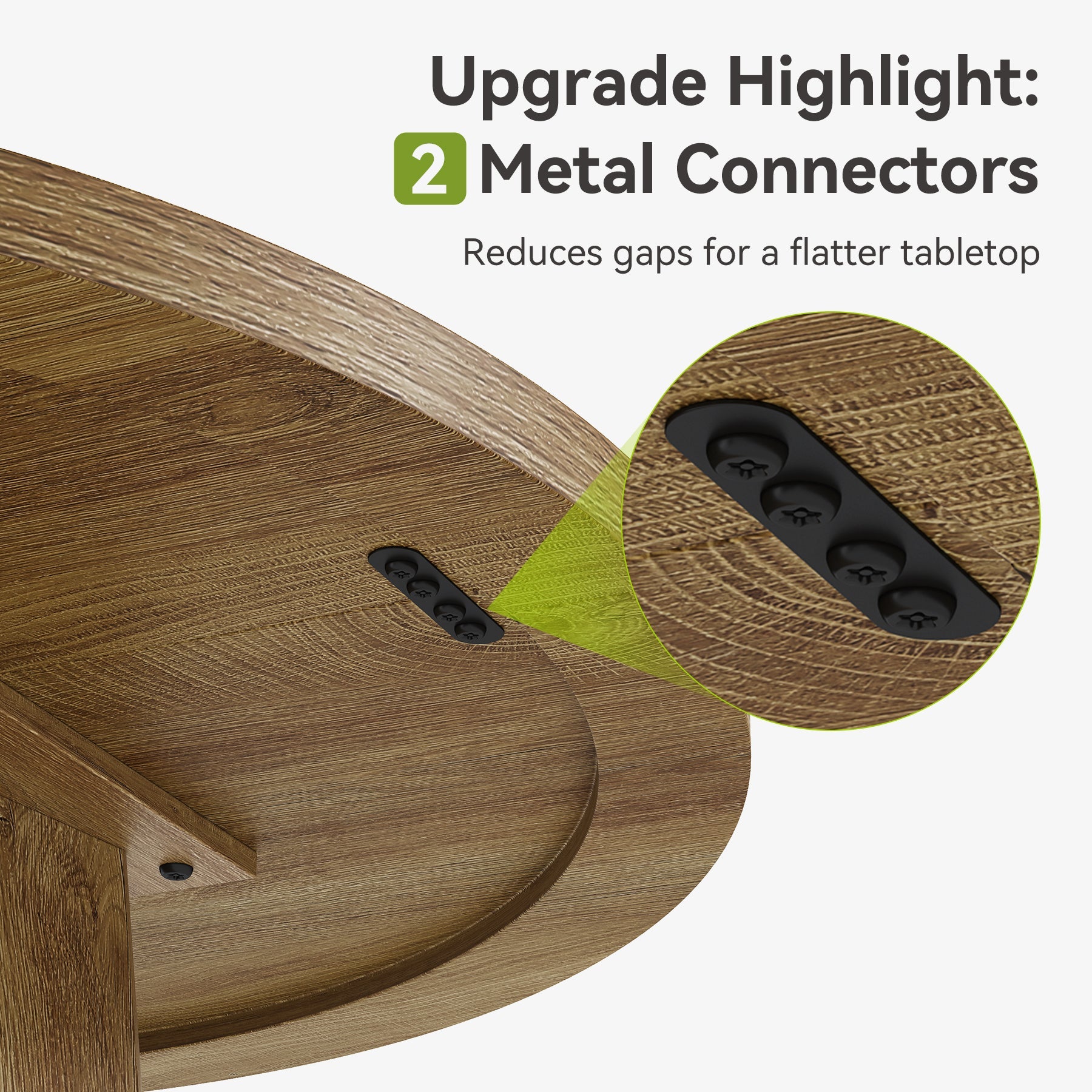 Tribesigns Mesa de comedor redonda de 80 cm, Mesa de cocina compacta para 2-4 personas de estilo rústico