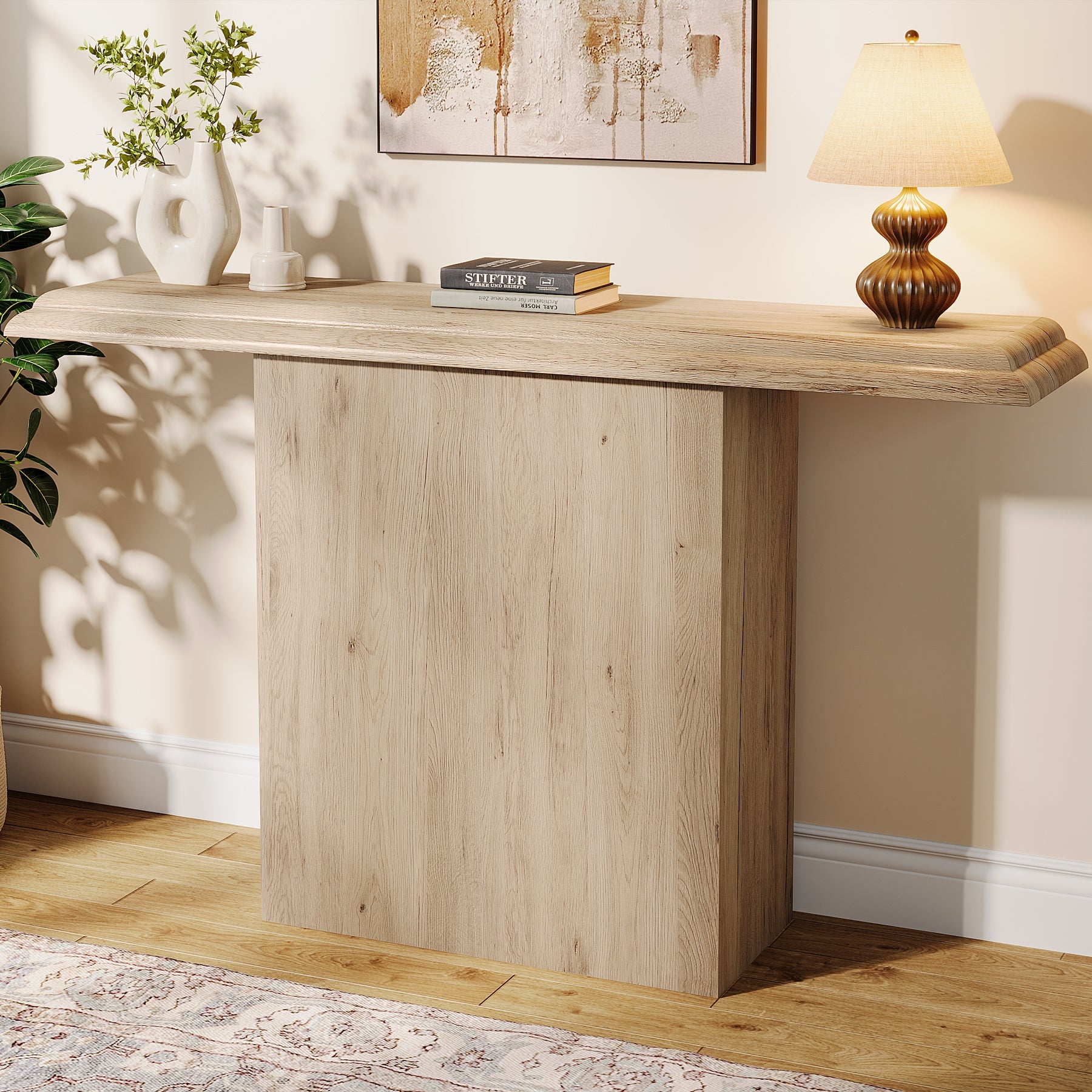 Tribesigns Mesa consola de 105 cm, Estilo rústico para entrada y sofá