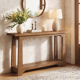 Tribesigns Massivholz Konsolentisch 140 cm mit Ablagefläche, schmaler Flurtisch aus Tannenholz 3