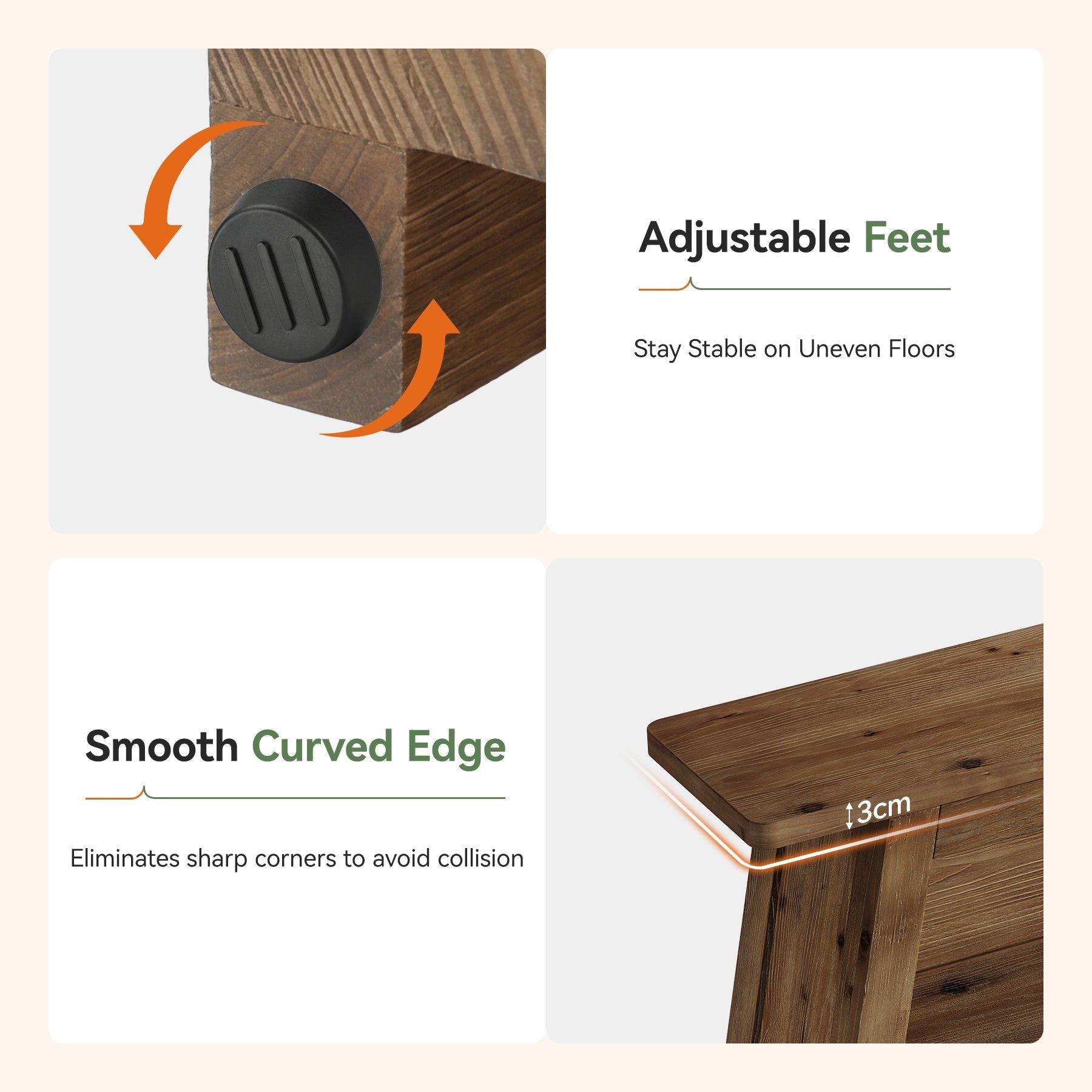 Tribesigns Mesa consola de madera maciza de 120 cm, Mesa de recibidor de 3 niveles de estilo rústico con estantes