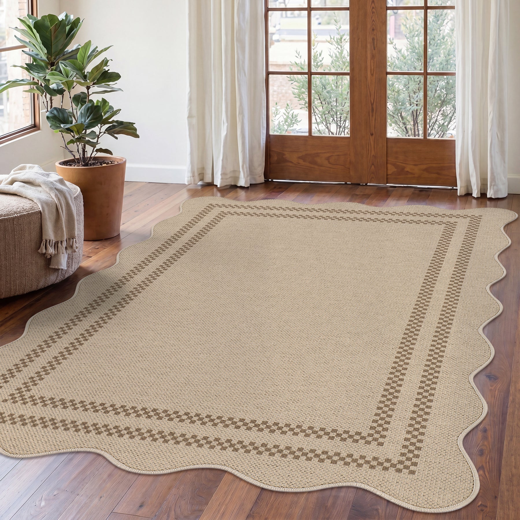 Tribesigns Alfombra para interiores y exteriores, Resistente a la intemperie con aspecto de yute