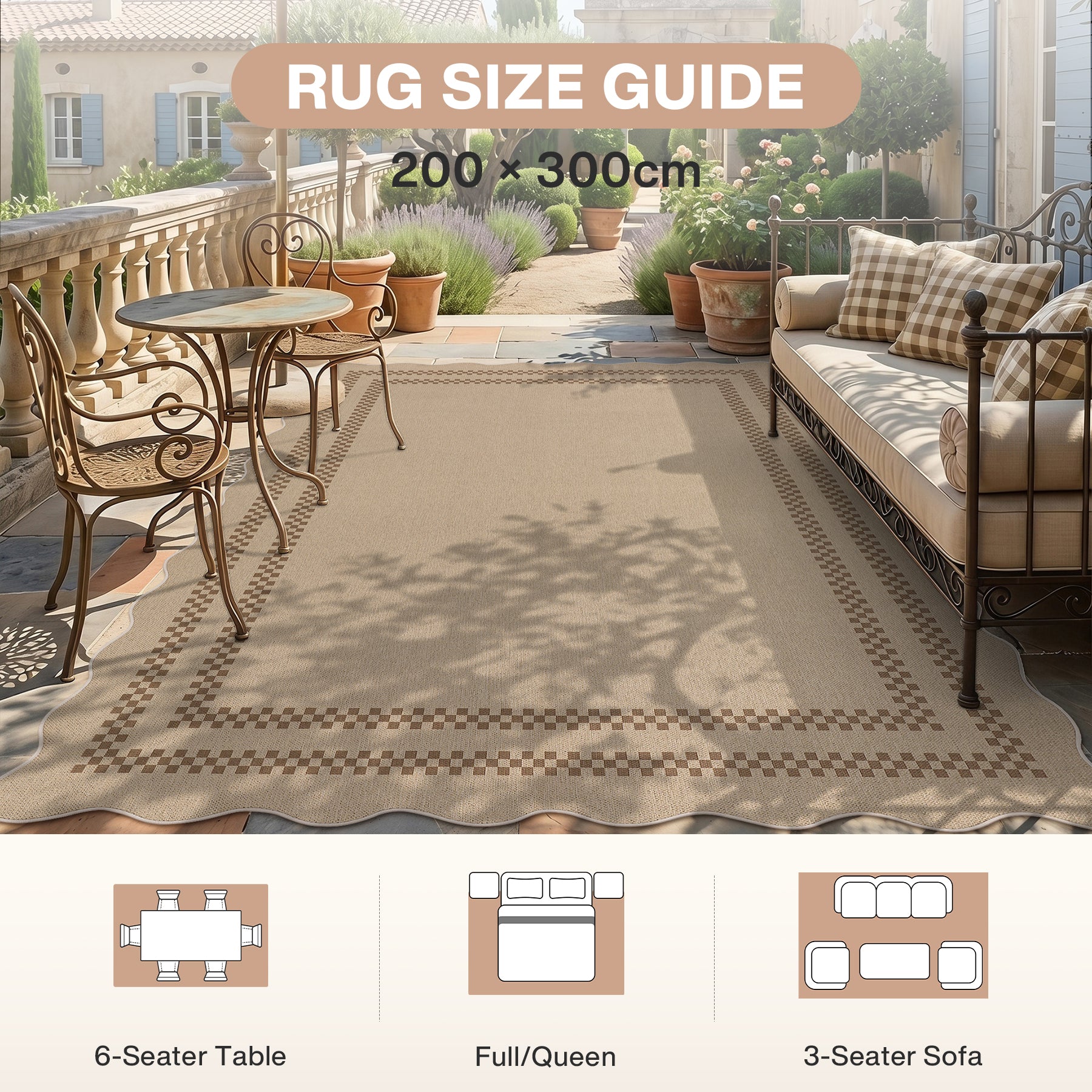 Tribesigns Alfombra para interiores y exteriores, Resistente a la intemperie con aspecto de yute