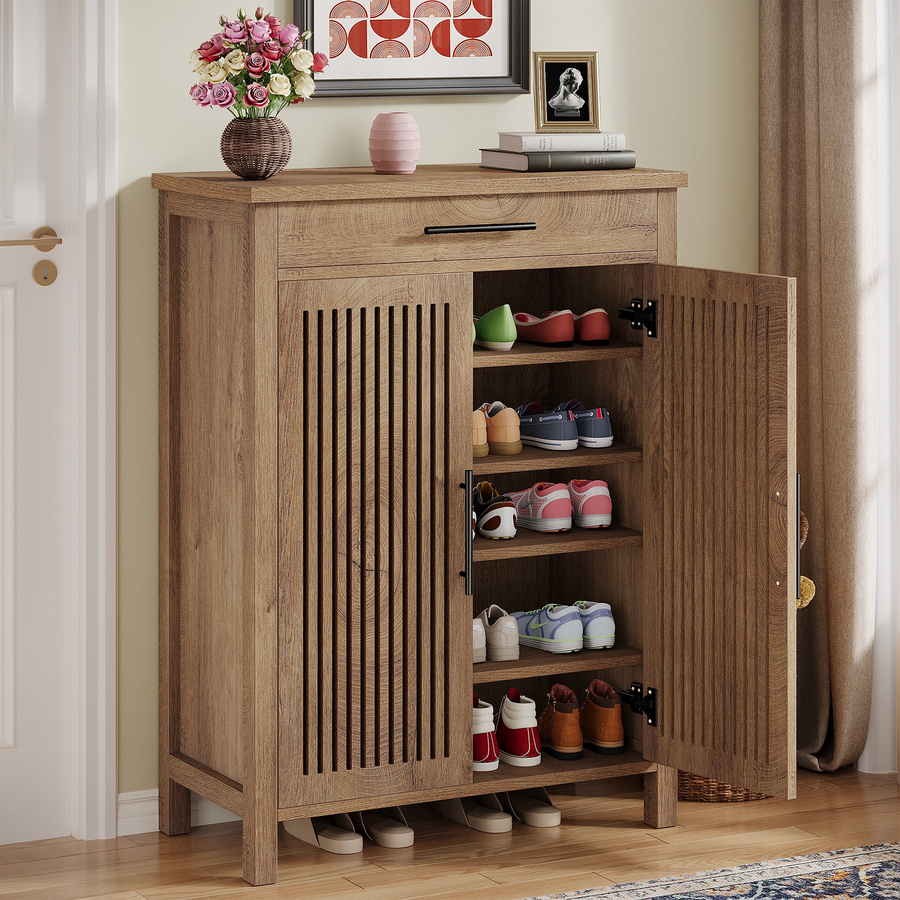 Tribesigns Zapatero de 5 niveles, Organizador de zapatero independiente con estantes ajustables