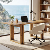 Escritorio de madera maciza de 160 cm, Mesa grande para oficina en casa fabricada en madera de abeto Escritorio ejecutivo de estilo rústico 3