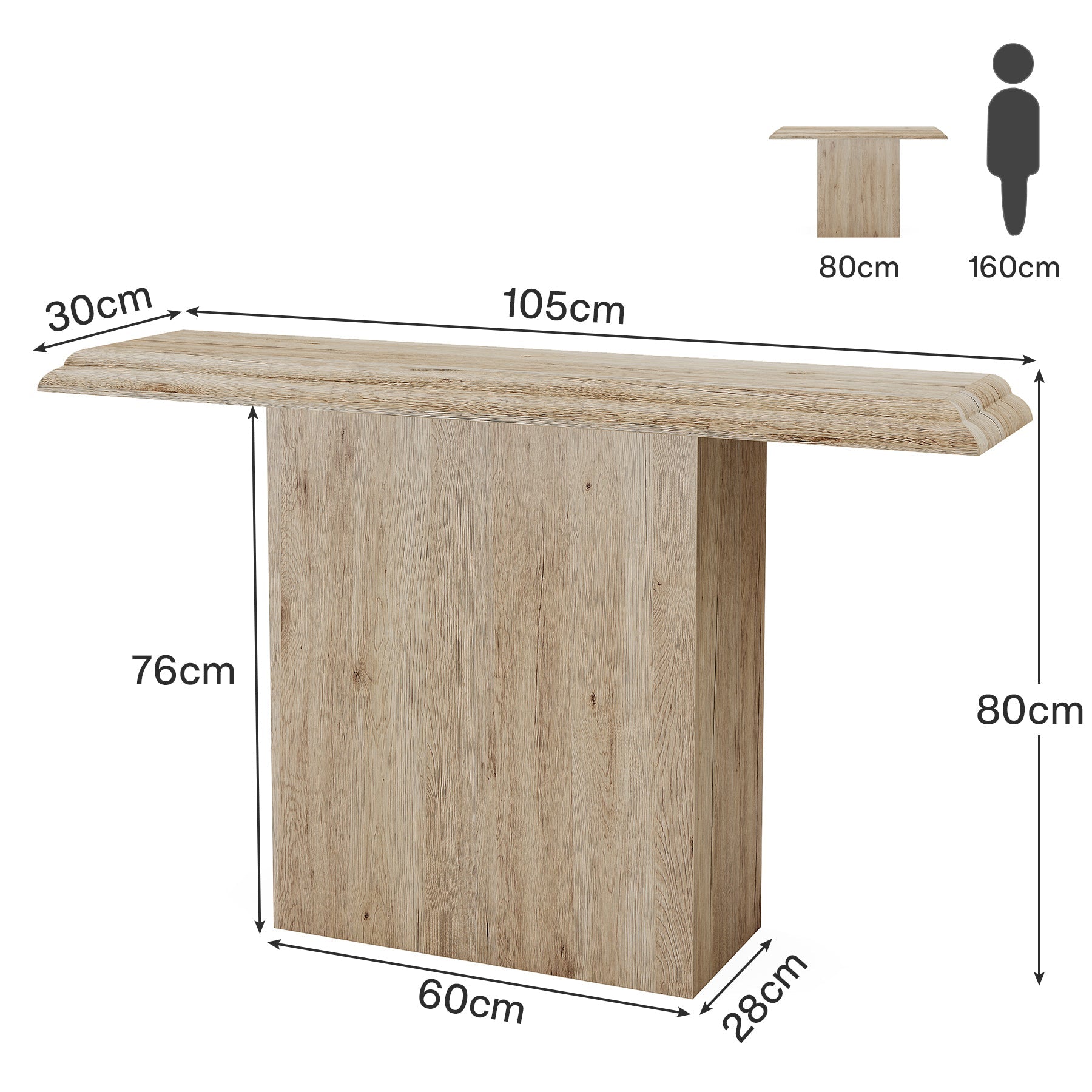 Tribesigns Mesa consola de 105 cm, Estilo rústico para entrada y sofá