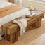 Tribesigns Banco de dormitorio extra largo de 160 cm, Banco rústico de madera para dormitorio