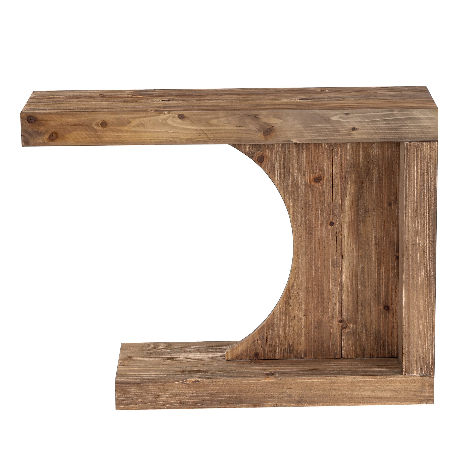 Tribesigns Mesa consola de madera maciza de 100 cm, Mesa de recibidor moderna con diseño en forma de C