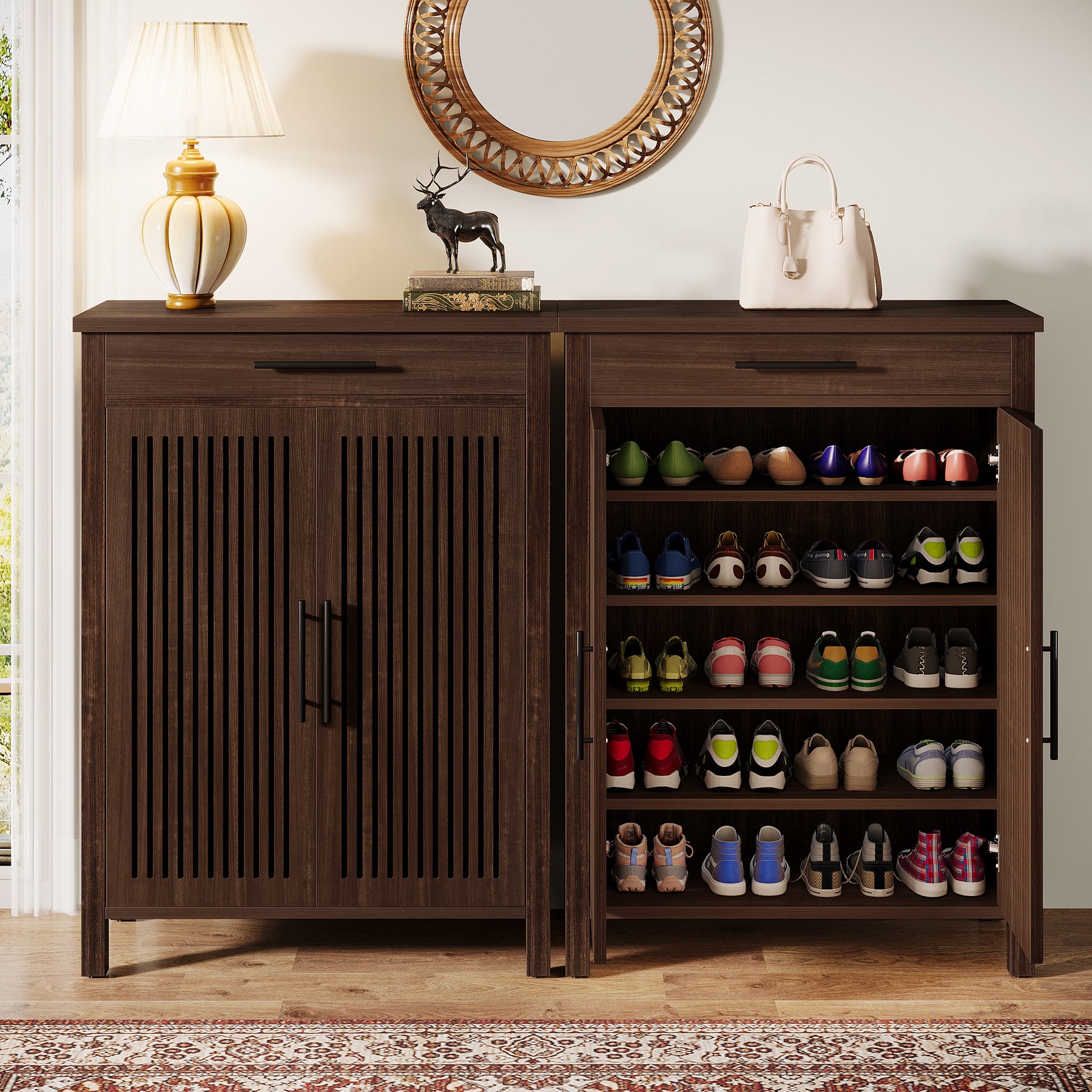 Tribesigns Zapatero de 5 niveles, Organizador de zapatero independiente con estantes ajustables