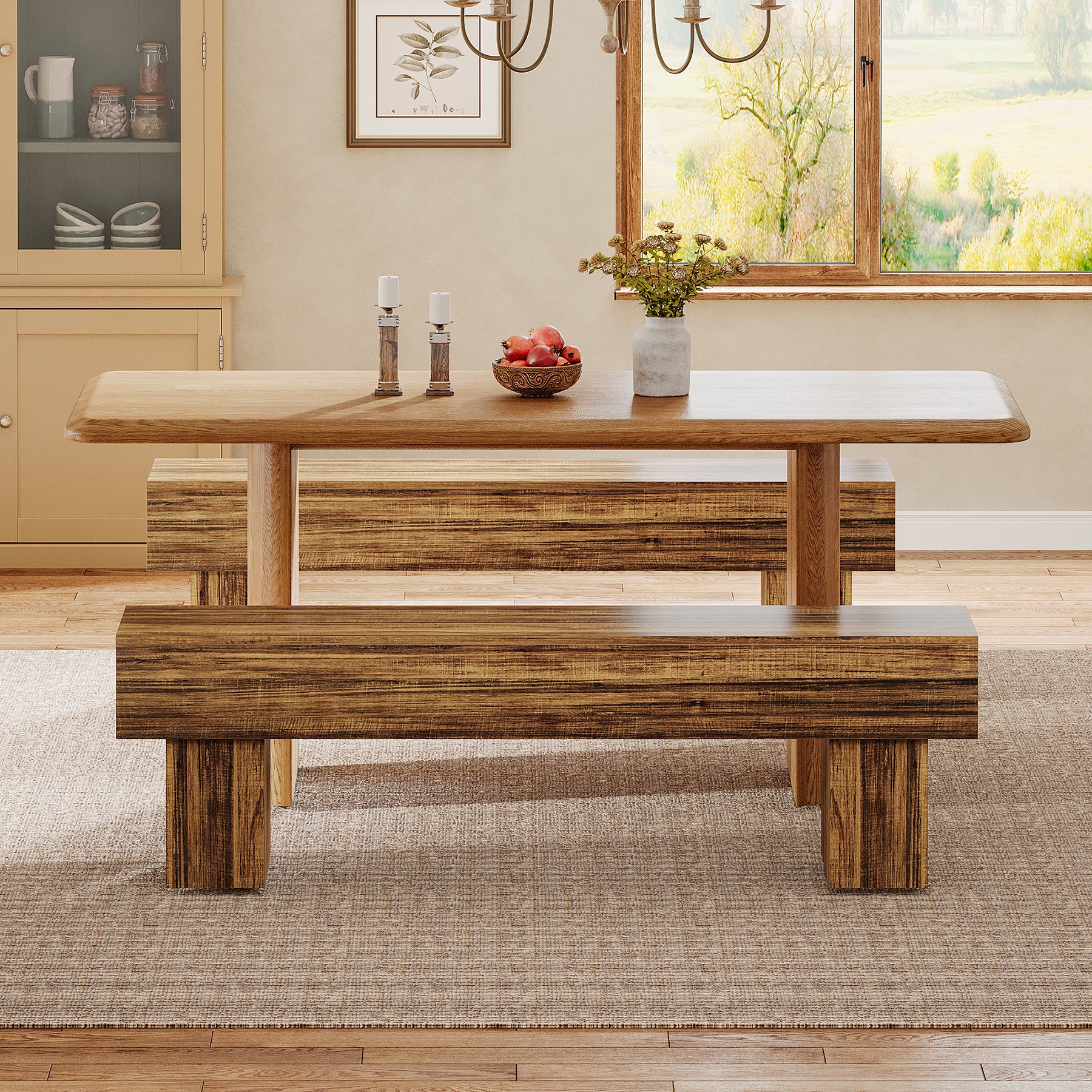 Tribesigns Banco de madera estilo granja de 160 cm para comedor