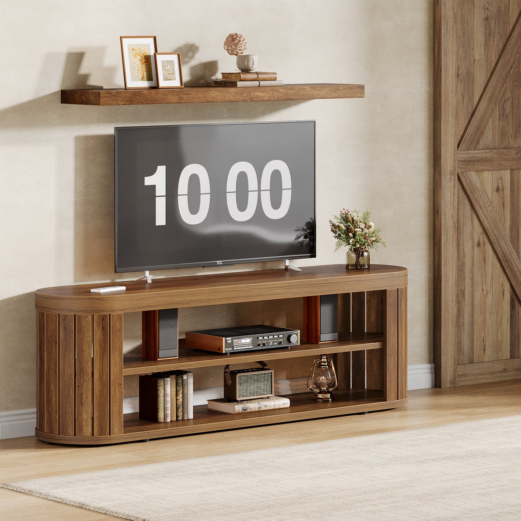 Tribesigns Mueble para TV (120 cm) para televisores de hasta 55 pulgadas, Mueble con 2 estantes abiertos