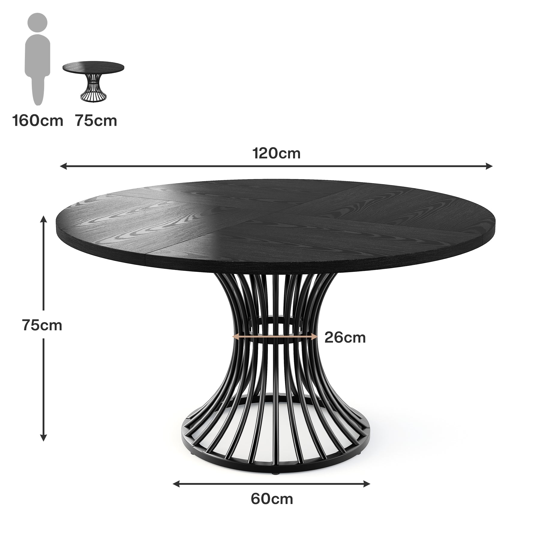 Tribesigns Mesa de comedor redonda para 4 – 6 personas, Mesa de comedor