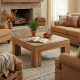 Tribesigns Mesa de centro cuadrada para salón 100 x 100 x 50 cm de madera 3