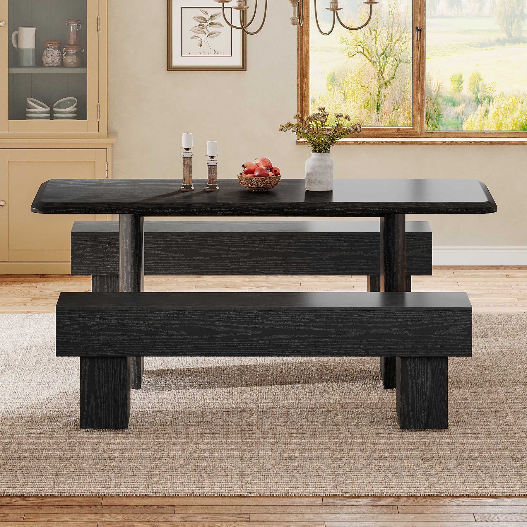 Tribesigns Banco de madera estilo granja de 160 cm para comedor