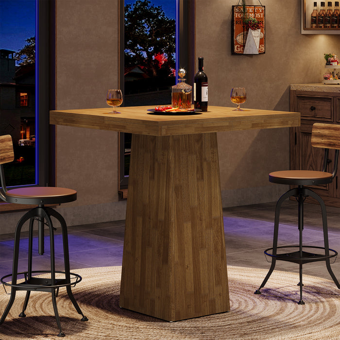 Tribesigns Mesa de bar cuadrada de 80 cm, Diseño industrial para la cocina