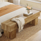 Tribesigns Banco de dormitorio extra largo de 160 cm, Banco rústico de madera para dormitorio 3