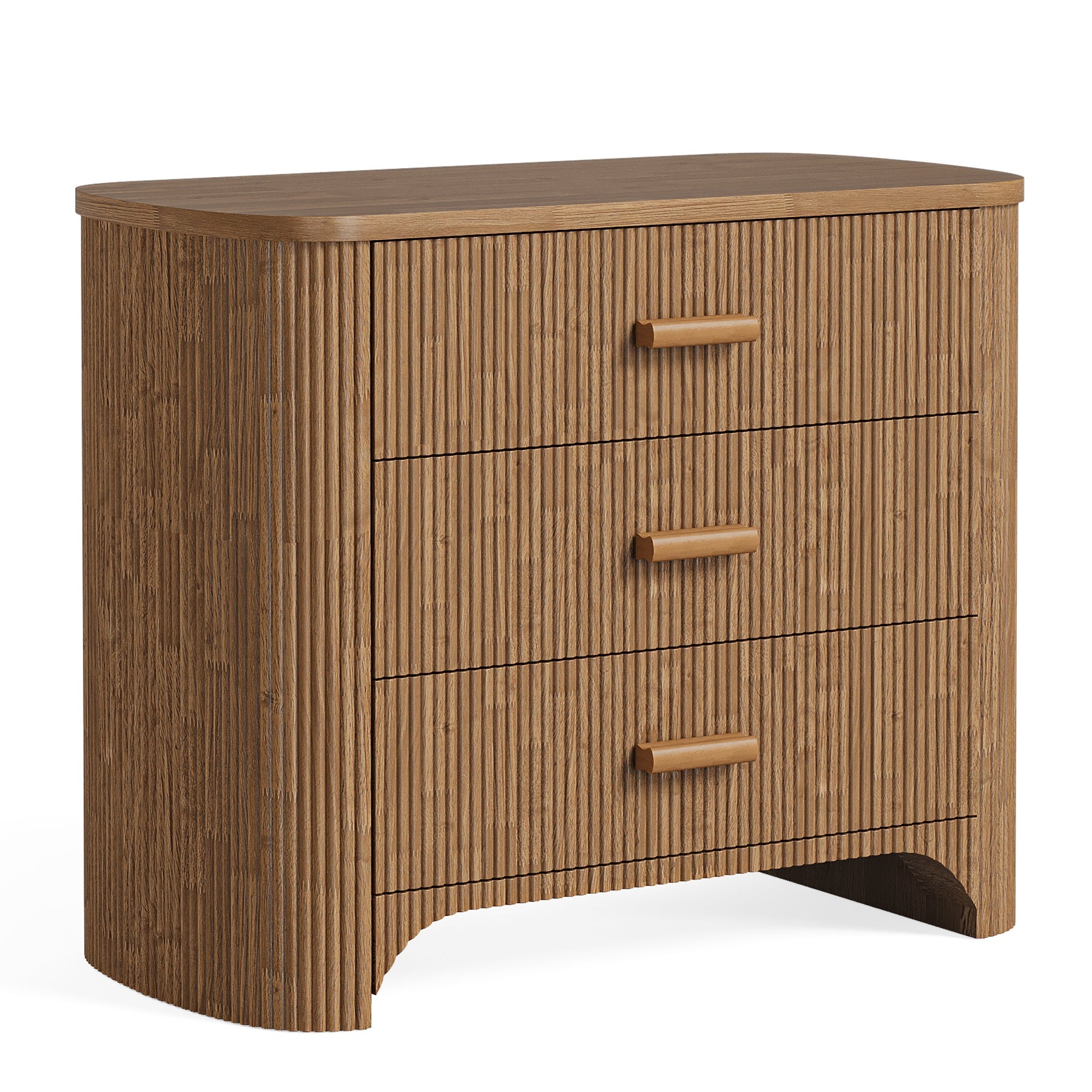 Tribesigns Amplia mesita de noche con 3 cajones, Gran mesa auxiliar moderna de mediados de siglo