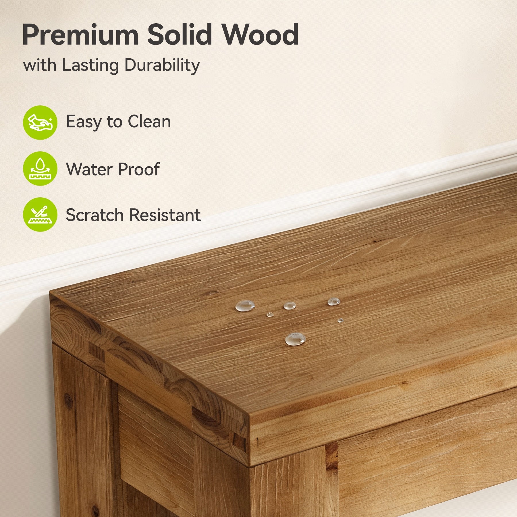 Tribesigns Consola de estilo rústico de madera maciza de 110 cm, Mesa auxiliar estrecha para salón y recibidor