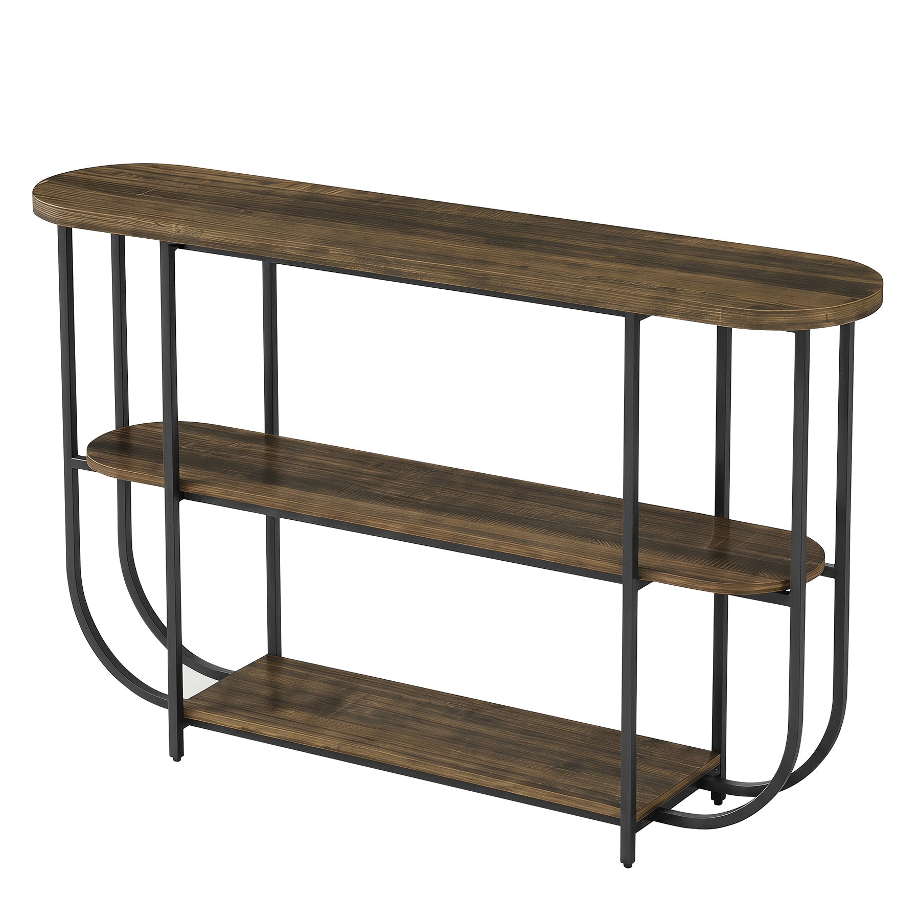 Tribesigns Mesa consola de 160 cm, Mesa estrecha para pasillo con 3 niveles y estructura metálica
