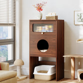 Tribesigns Mueble para gatos con espacio de almacenamiento, Armario para arenero y mesa auxiliar 2 en 1 3