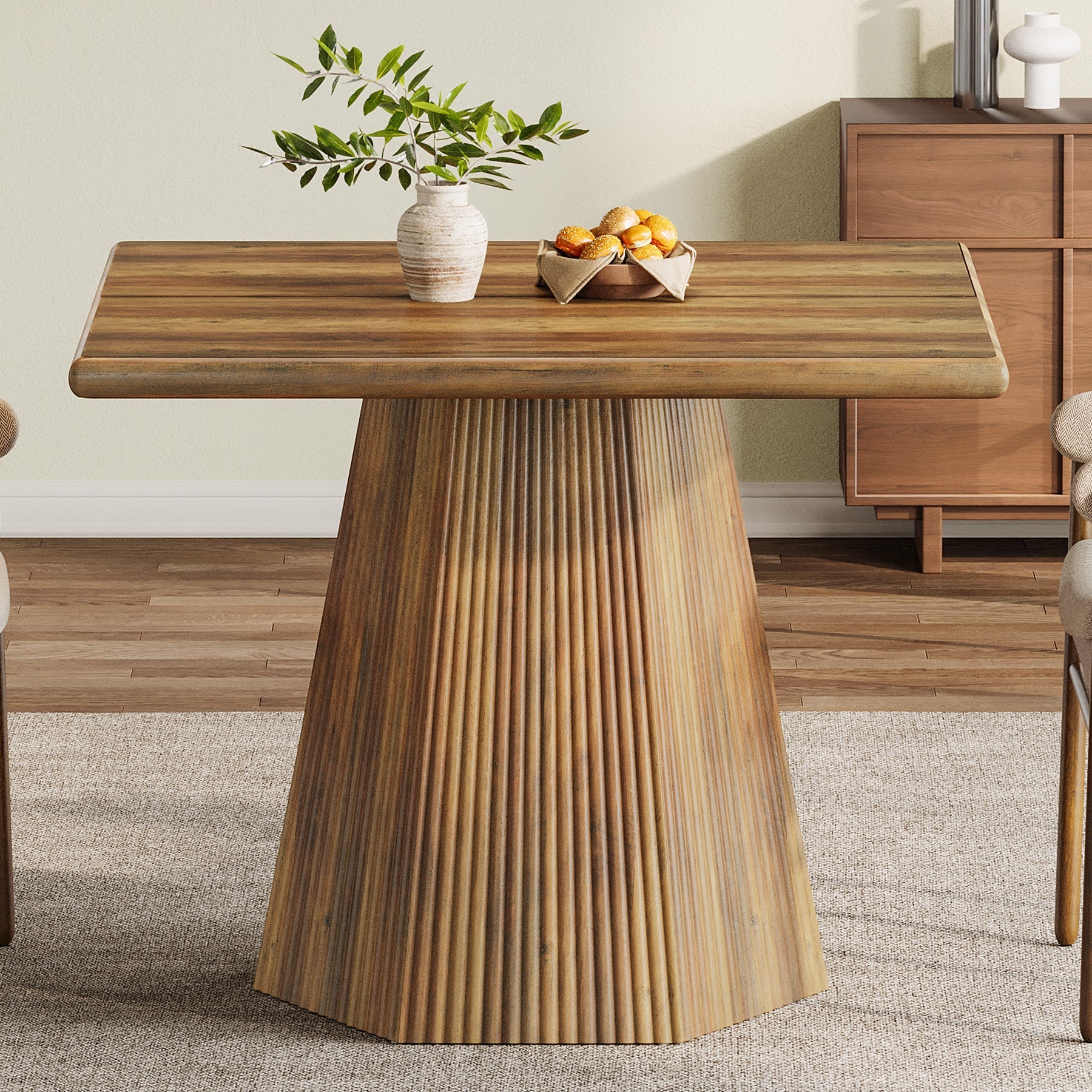 Tribesigns Mesa de comedor cuadrada de 80 cm para cuatro personas, Mesa de cocina con base resistente