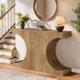 Tribesigns Consola estrecha de 105 cm de estilo rústico, Mesa de recibidor con estructura en forma de C 3