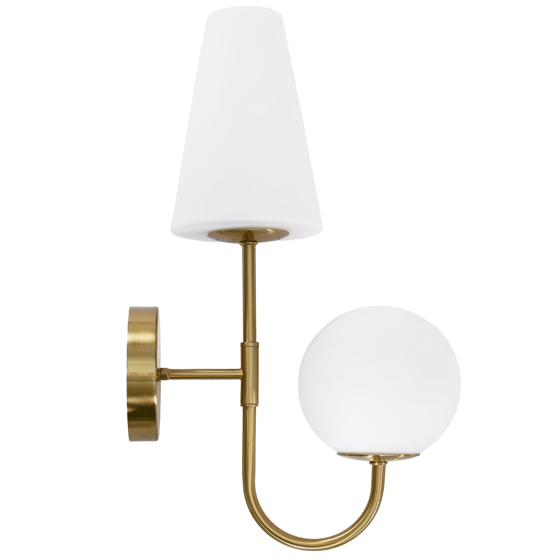 Tribesigns Aplique de pared interior, Lámpara de pared dorada con pantalla de vidrio esmerilado