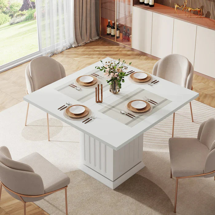 Tribesigns Mesa de comedor de 90 cm, Mesa de cocina cuadrada moderna para 4
